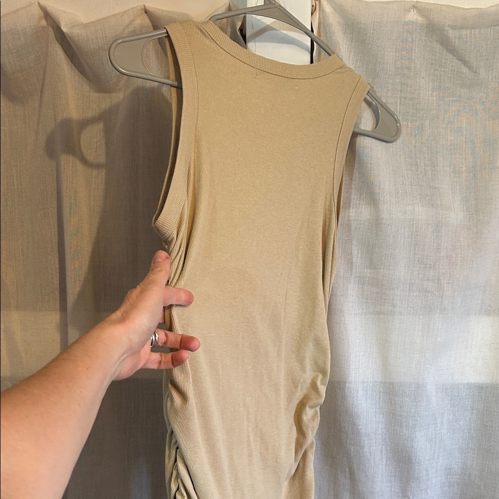 Rebellious One Beige Ribbed Knit Top - Picture 5 of 5